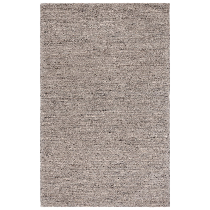 Himalaya Hand Tufted Wool/Cotton & Other Fiber Solid Color Rug in Light Gray, Square 7'