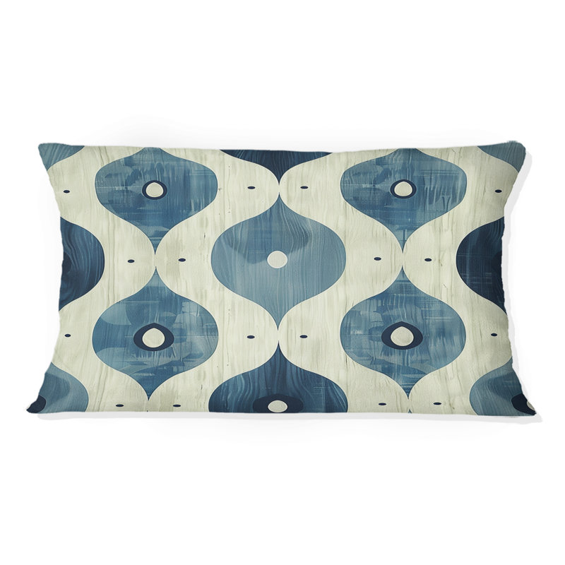 Blue Ogee Patterns IV - Midcentury Lumbar Pillow