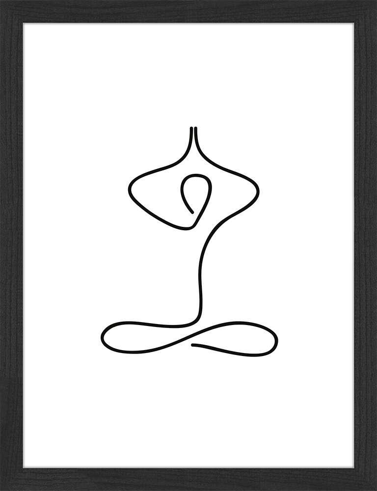 Gerahmtes Poster Yoga Logo