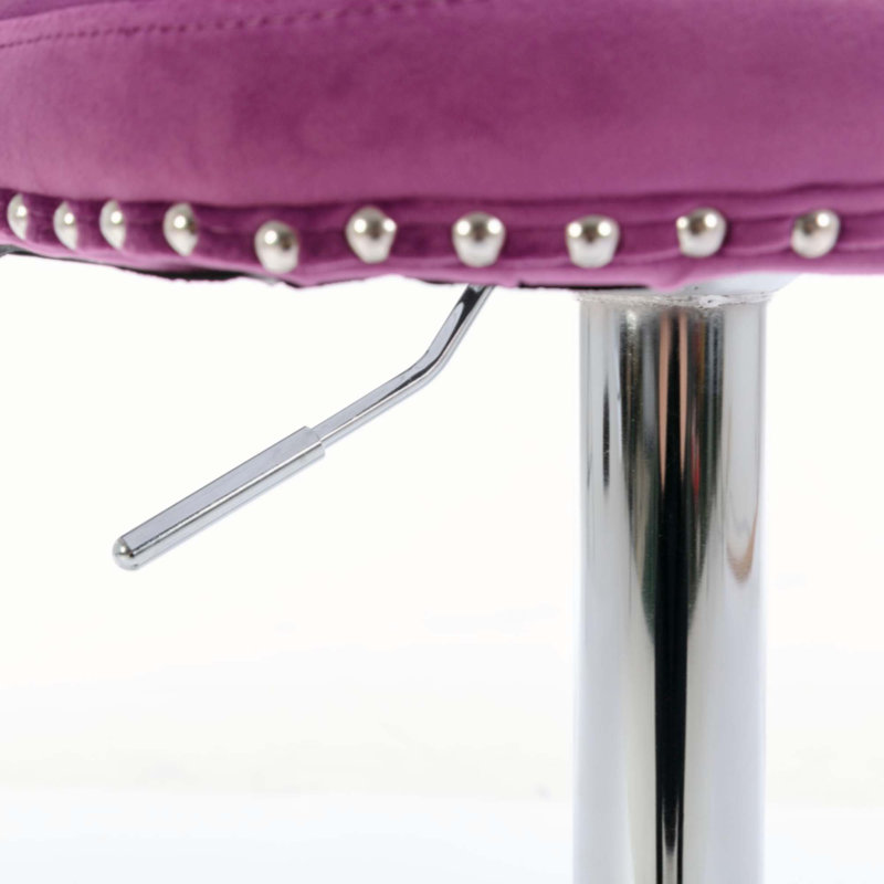 Tabouret de bar rotatif Jillayne, Argent, Mauve clair