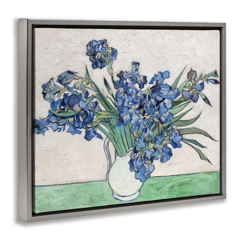 Cadre flottant Expressionist Iris, Cadre flottant gris lustré, H 17 po x l 21 po