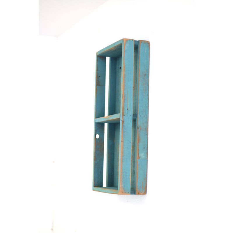 Bateman Cedar Accent Shelf, Turquoise, 24" H x 10" W x 4" D
