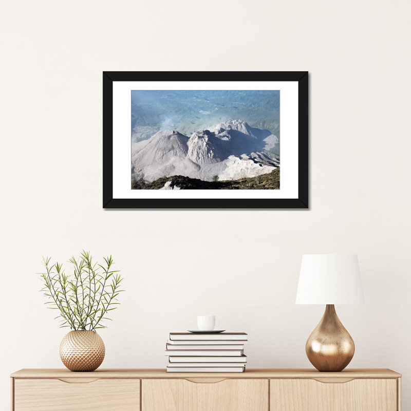 " Santiaguito Dome Complex, Santa Maria Volcano, Guatemala " by Richard Roscoe, Black Framed Fine Art Paper, White