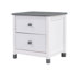 Table de bout de chambre à coucher - Table de chevet à deux tiroirs en bois blanc et gris pour le salon avec 2 tiroirs-772921795