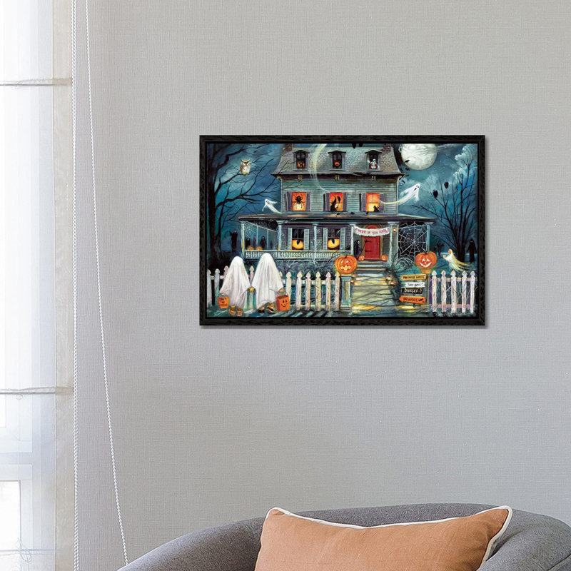 Enter If You Dare 1 Piece Wall Art on Canvas, 66.04 cm H x 45.72 cm W, Black Framed