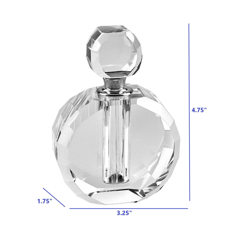 Clansy Hand Crafted Crystal Round Perfume Bottle