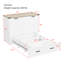 Full Size Foldable Platform Bed With Charging Machinery And Plentiful Storage Box, Cabinet In White For Compact Bedroom Guest Room Implement Ample Bin, Small