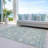 Sonnet Blue Washable Indoor-Outdoor Rug - -284338270
