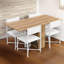 Ensemble de salle à manger extensible 5 pièces avec rangement caché, table carrée à rectangulaire et chaises en cuir synthétique-348077030