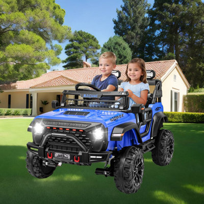 24V 2-Seater Ride-On Toys Electric Jeeps With Remote Control, Bluetooth, Music, Lights, 3 Speeds