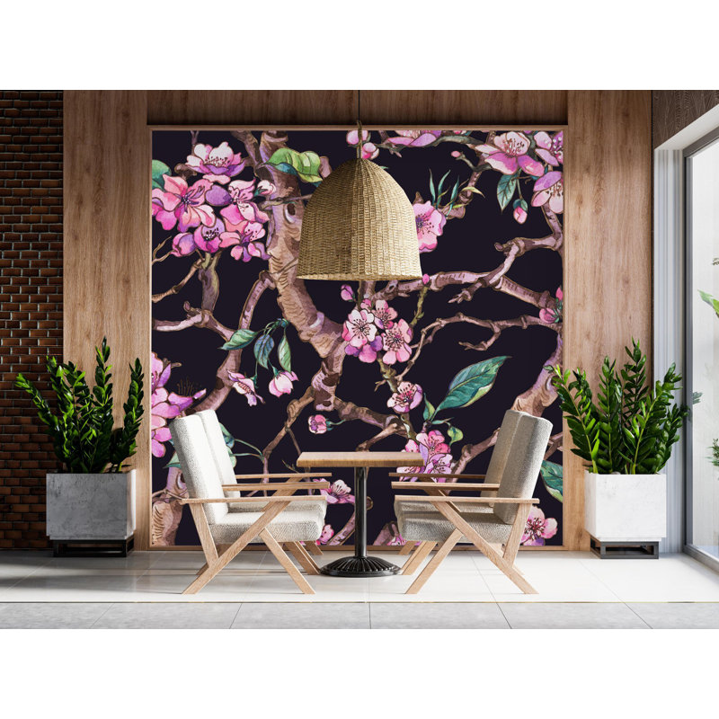 Peel & Stick Floral Wall Mural, 10.42" W x 10.42" L