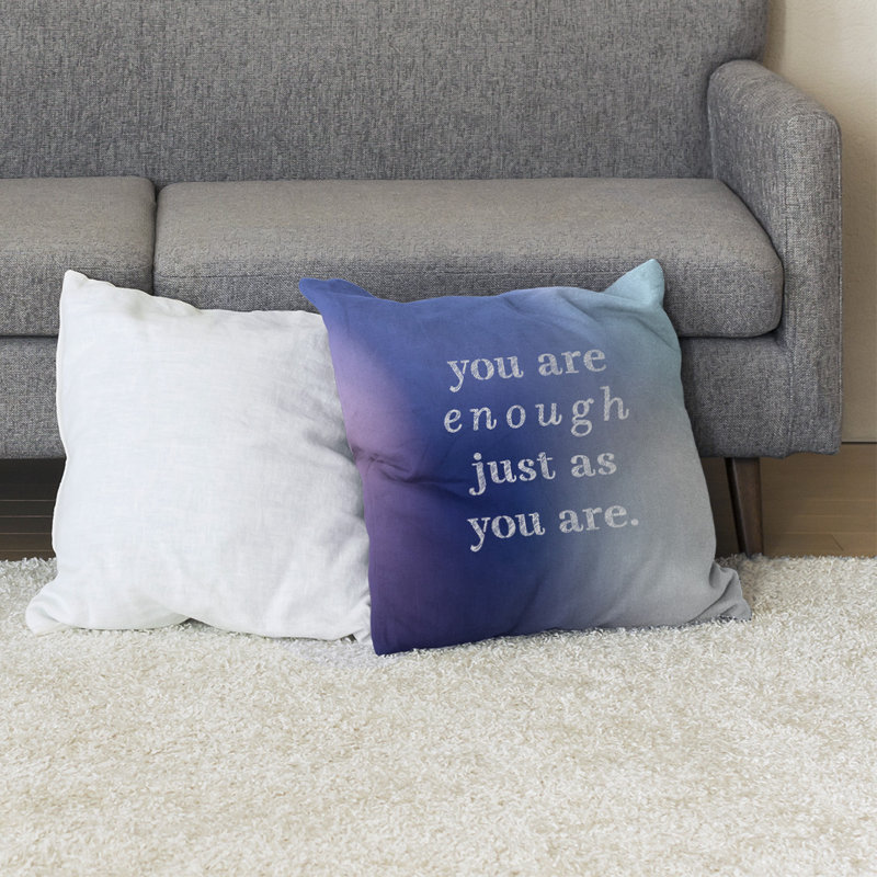 Coussin de sol you are so, H 36 po x l 36 po, Bleu / Blanc