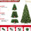 Arbre de Noël 9 pi pré-éclairé avec 650 lumières de sécurité, embouts de branches de 1930, fil à mémoire facile à installer, arbre de fêtes robuste, lumières chaudes, métal assemblé pour plus de stabilité-942545246