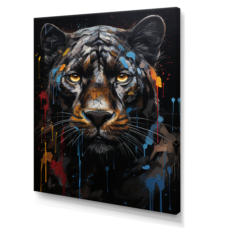 Graffiti Urban Panther Presence I, H 40 po x l 30 po x P 1,5 po, Toile tendue