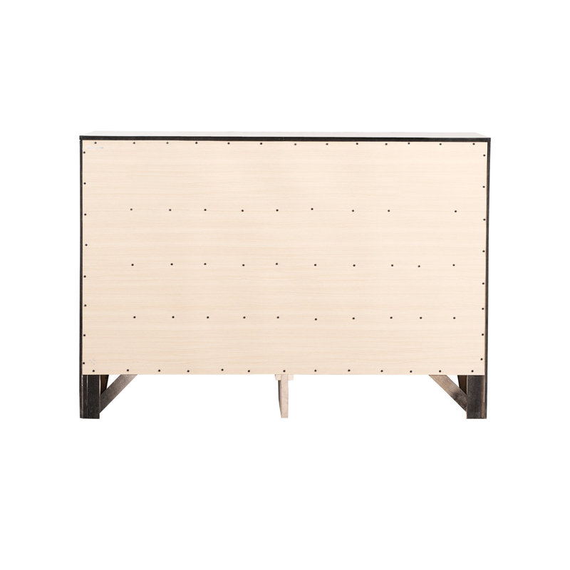 Commode moderne noire avec panneau de particules stable et tiroir en métal