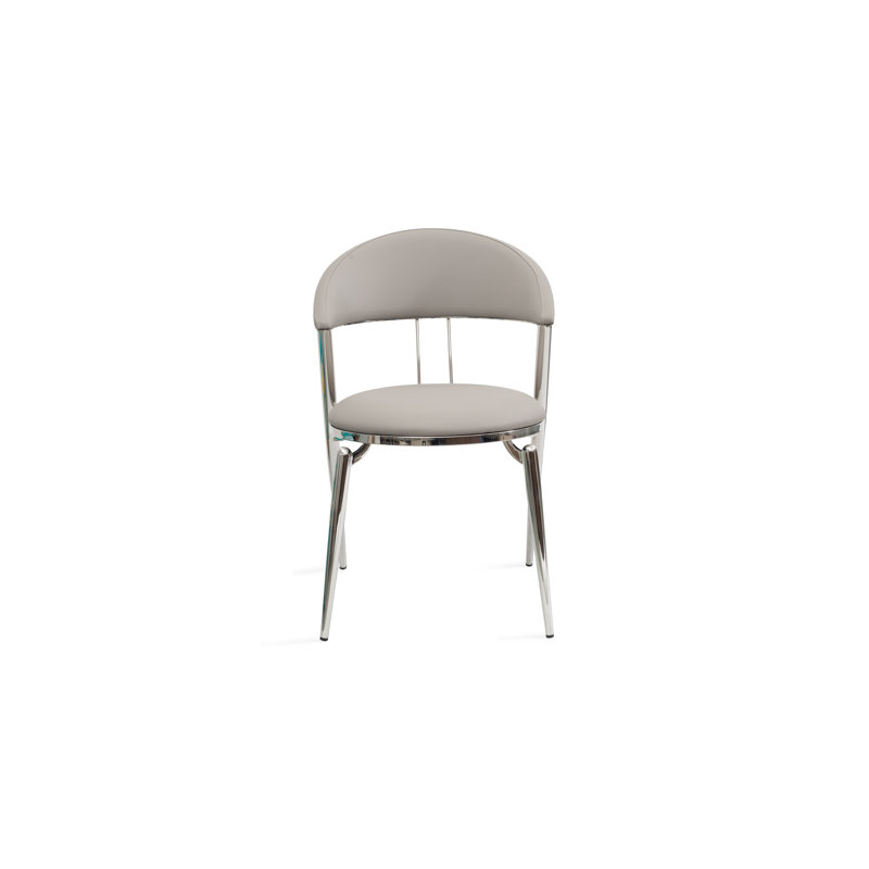 Chaise d'appoint Geneva en acier inoxydable gris