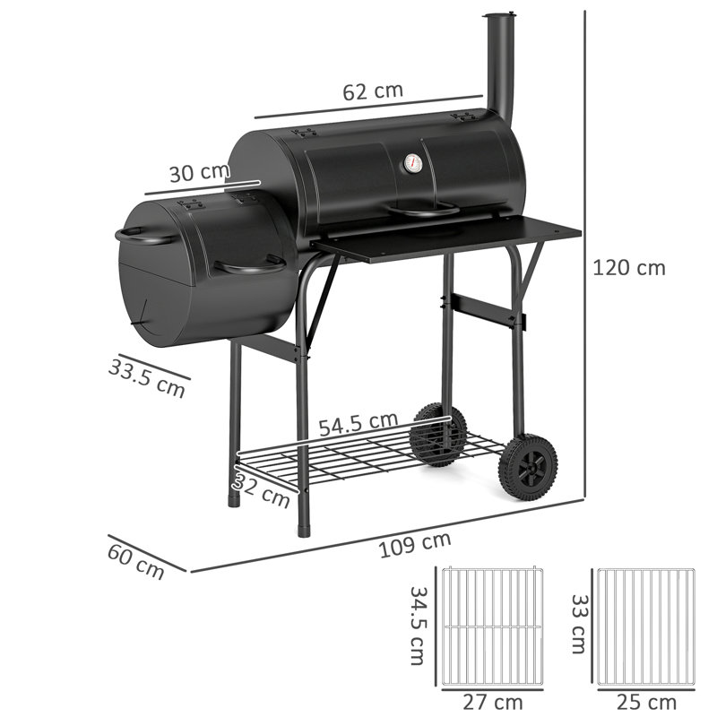 Outsunny 109cm W Charcoal Grill