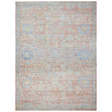 Hand Knotted Wool Area Rug in Rust And Ivory