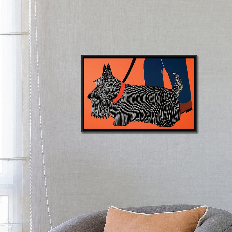 « dogs peut talon », reproduction sur toile tendue Stephen Huneck, H 18 po x l 26 po x P 1,5 po, Toile avec cadre noir