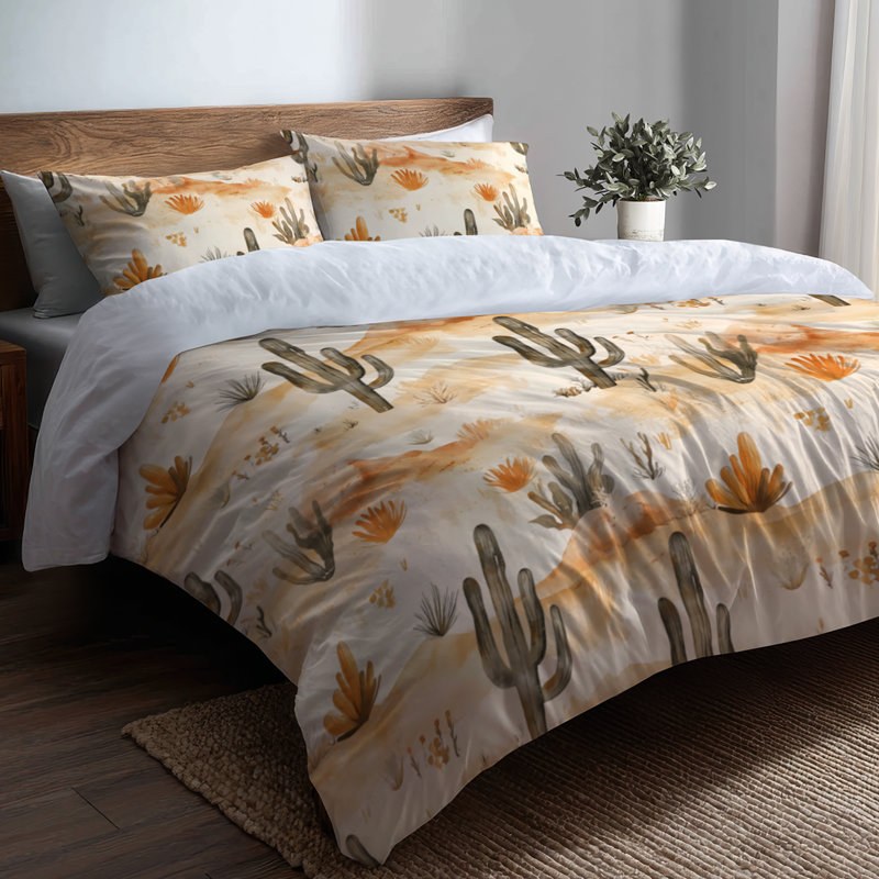 Ensemble de literie abstraite de 6 - Ensemble de literie et de coussins décoratifs Boho Desert