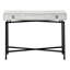 Table de couloir étroite en stratifié gris - pieds en métal noir, console de rangement en stratifié, décorations