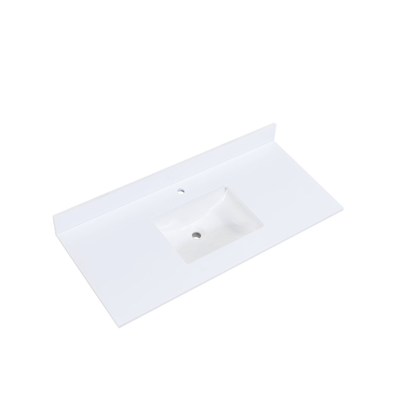 Snow White 49 in. Stone Vanity Top with Integrated Sink