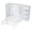 Lit simple blanc avec tablettes et garde-robe - Pièce de rangement longue durée facile à assembler