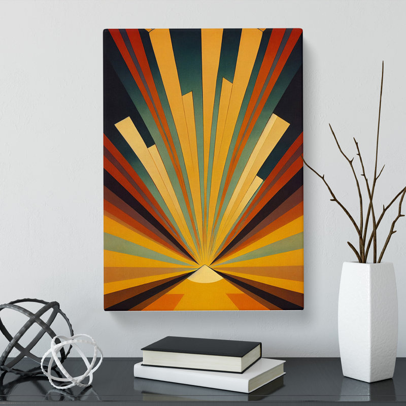 Archee Sun Art Deco Vol.2 - Wrapped Canvas Print, Unframed, 60cm H x 40cm W