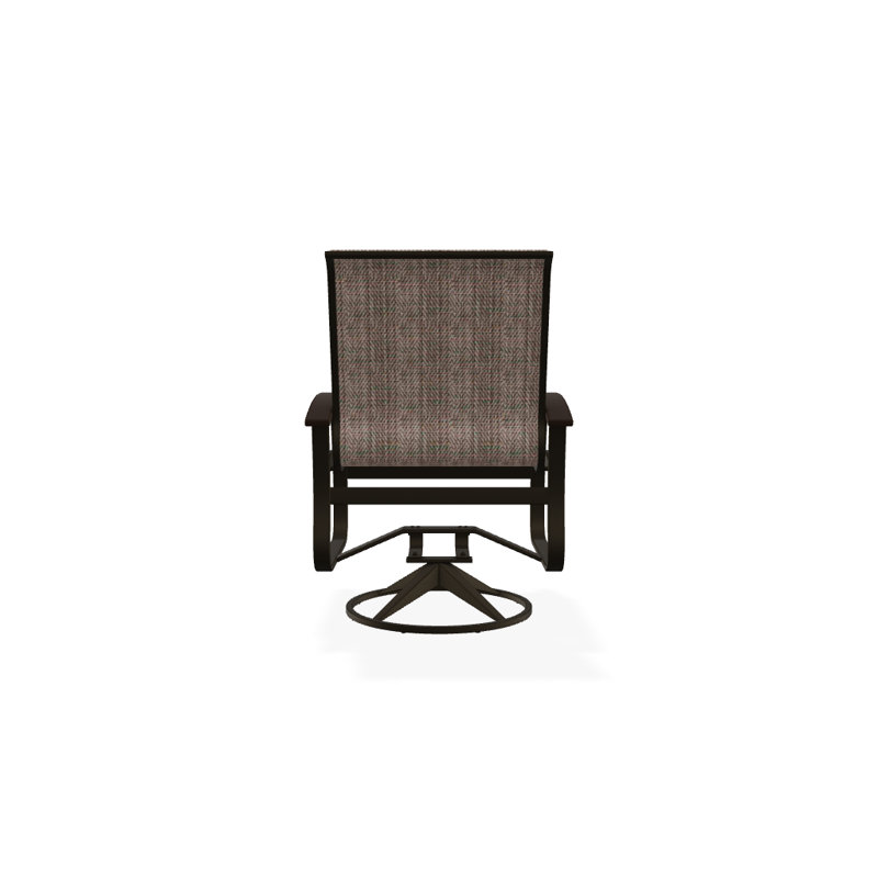 Belle Isle Outdoor Dining Armchair, Brown Sunbrella® Tweed, Kona P10, Textured Beachwood