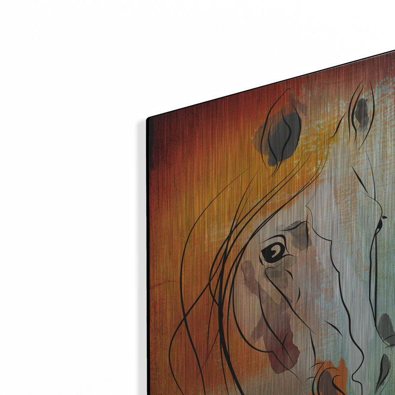 Art mural en métal Red Barrel Studio® «Tangerine Horse» par Mark Ashkenazi