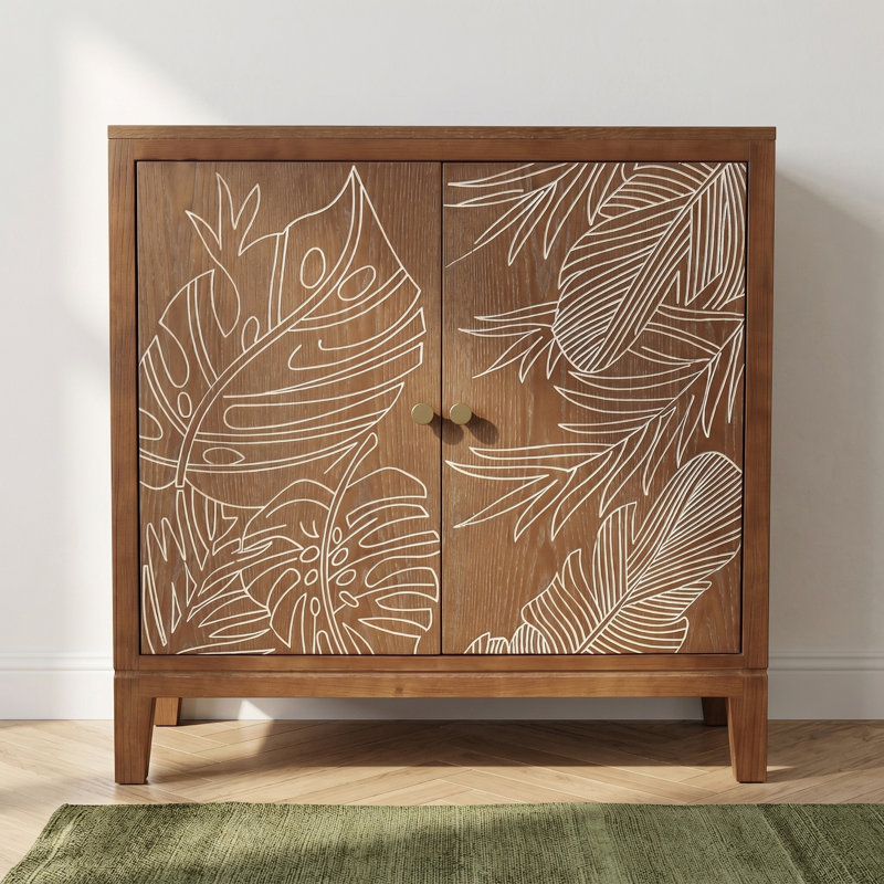 Armoire de rangement à 2 portes Tropical Monstera