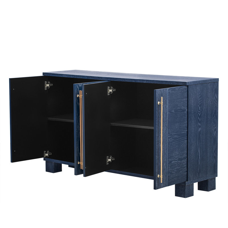 Sideboard,Buffet table,Dining cabinet,Office credenza with Adjustable Shelves And Handles, Antique Navy