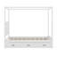 Grand lit plateforme à baldaquin avec lit gigogne, 4 colonnes et tête de lit-1799084090