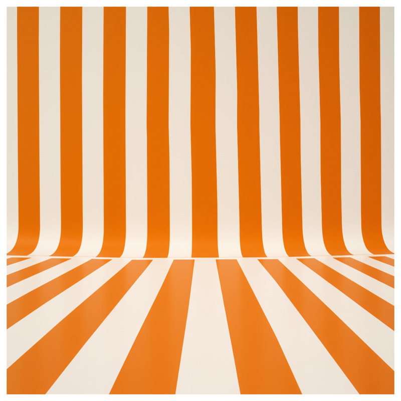 Coussins décoratifs orange et blancs à rayures verticales, 26 po x 26 po