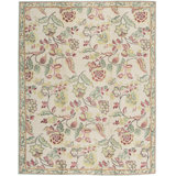 Brocatel Wool Floral Area Rug