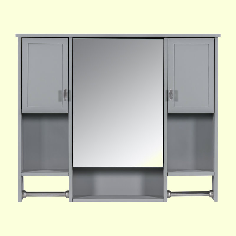 Armoire de salle de bain murale moderne, armoire de salle de bain avec miroir, armoire à pharmacie avec barre à serviettes