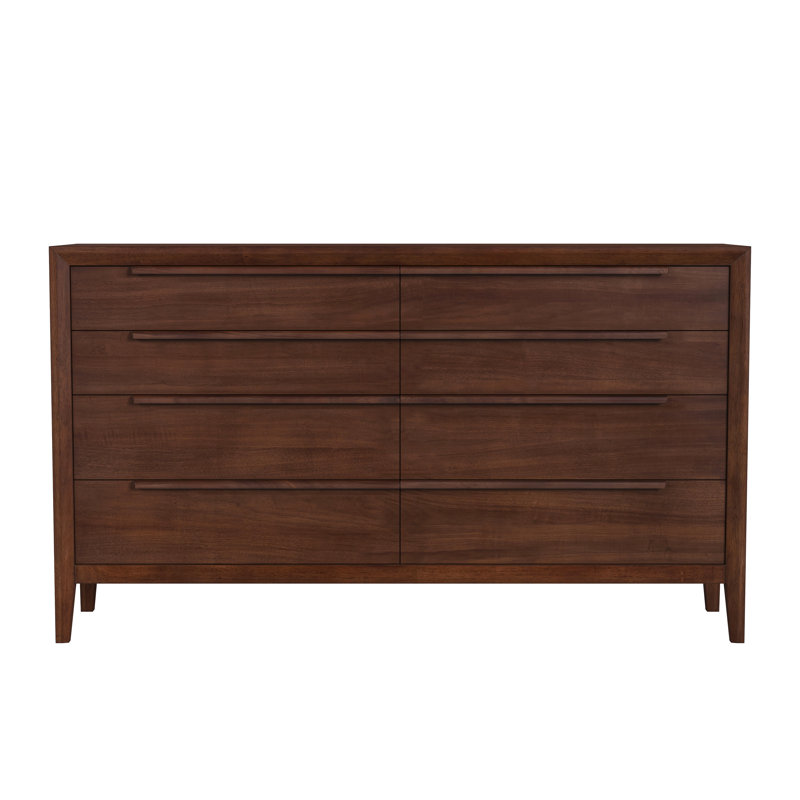 Commode double à 8 tiroirs en noyer de 68 po Ralston