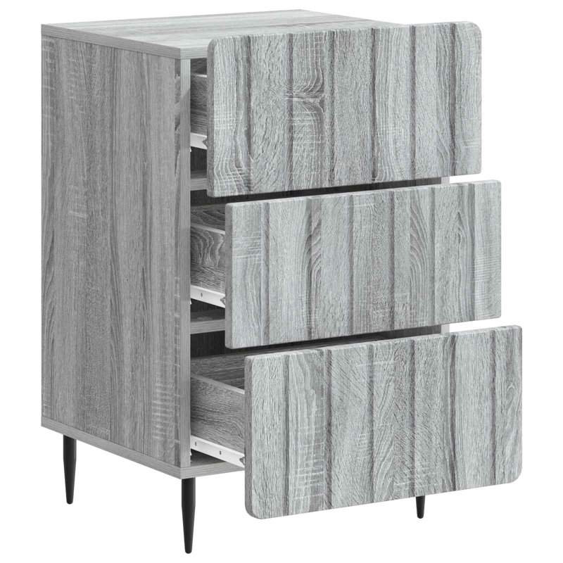 43cm W Manufactured Wood Bedside Table, Grey Sonoma