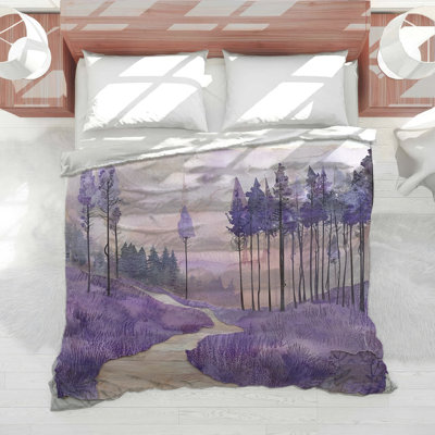 Lavender Forest Path Comforter