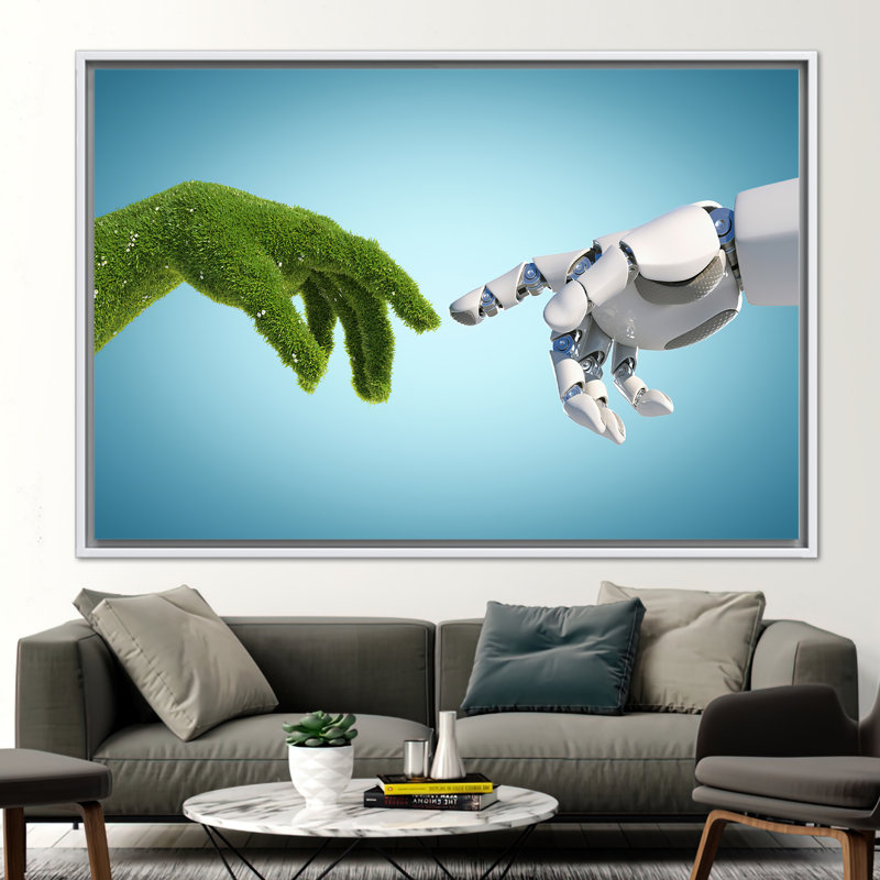 Print on Canvas, 50 cm H x 70 cm W, White Floater Framed