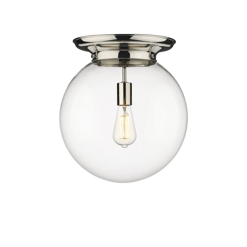 Plafonnier encastré 16 lumières 1 lumière Alfonsa, H 15,25 po x l 14 po x P 14 po, Transparent, Nickel poli