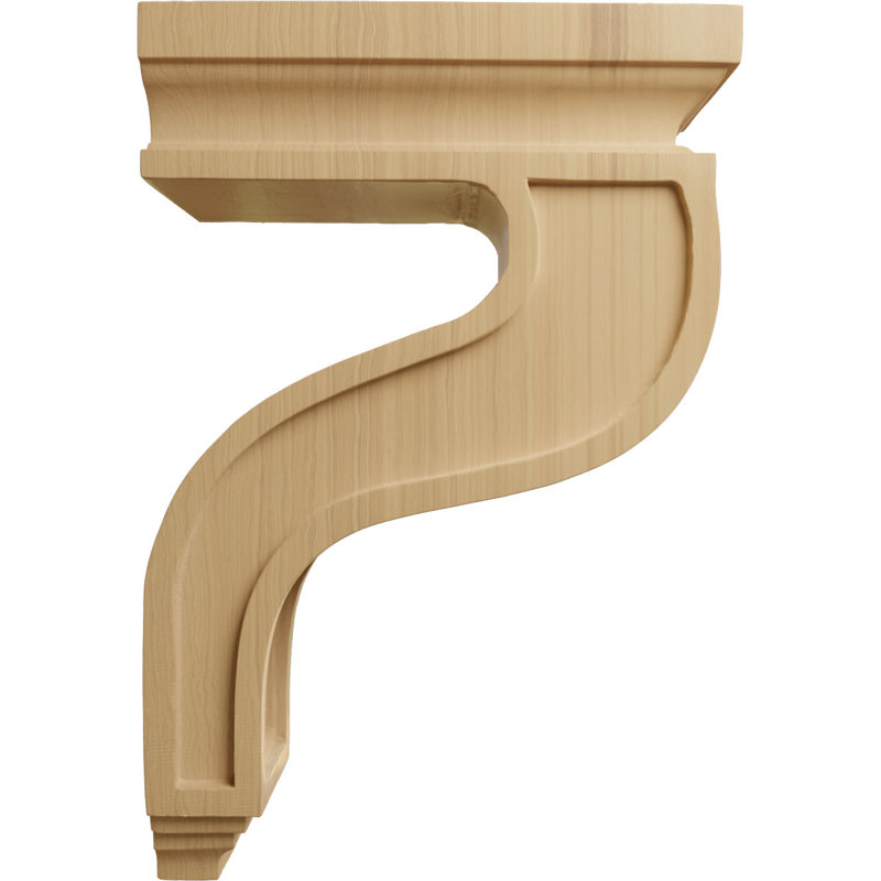 4"W x 8 1/2"D x 13"H Hollow Back Corbel, Cherry, 13" H x 4" W  x 8.5" D, Cherry
