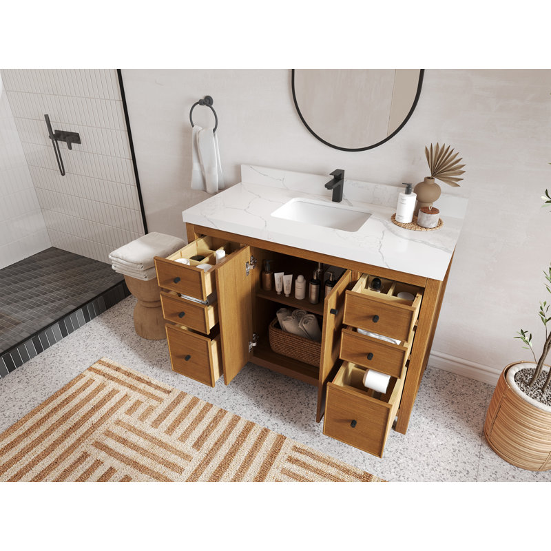 Chicago 48'' Single Bathroom Vanity with Quartz Top