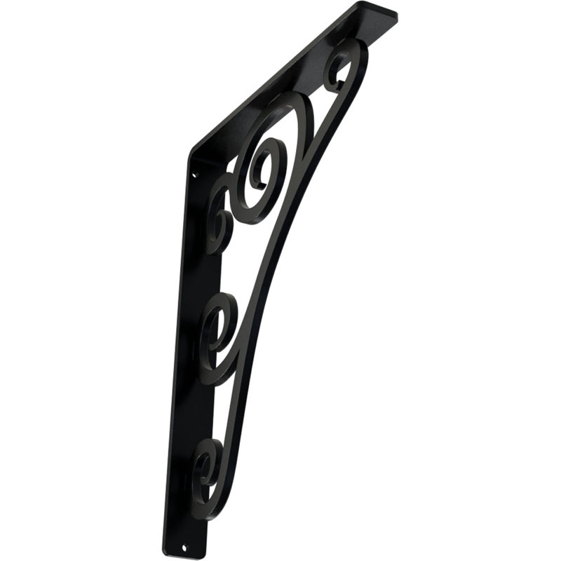Support en fer forgé Tristan, H 12 po x l 1,5 po x P 10 po, Noir