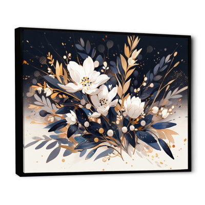 «Blue White Wildflower Meadow», reproduction sur toile