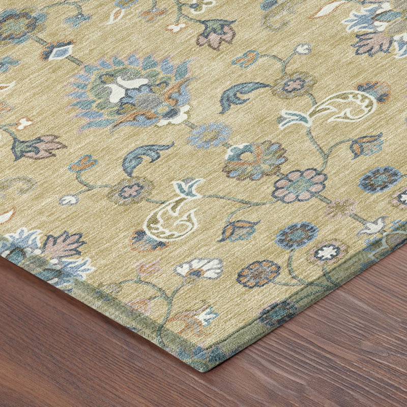 Machine Washable Indoor/Outdoor Chantille ACN2585 Traditional Rug, Wheat, 8' x 10'