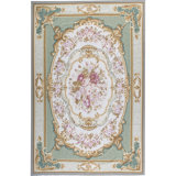 Hand-Knotted High-Quality Beige and Green Area Rug