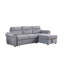 Canapé-lit modulaire réversible en tissu de velours gris 96,5 po Ashton