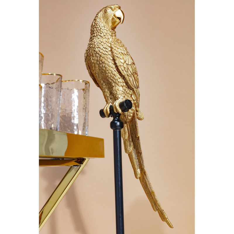 Deco Figurine Parrot 116cm, Gold
