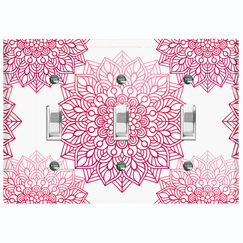 Plaque murale 3 lumières Mandala, Rose